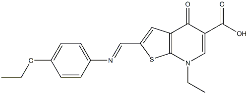 2-[(4-Ethoxyphenyl)iminomethyl]-4,7-dihydro-7-ethyl-4-oxothieno[2,3-b]pyridine-5-carboxylic acid Structure
