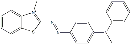 2-[p-(N-Methylanilino)phenylazo]-3-methylbenzothiazol-3-ium Struktur