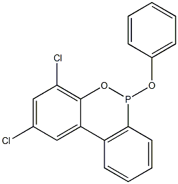 6,8-Dichloro-10-phenoxy-9,10-dihydro-9-oxa-10-phosphaphenanthrene Struktur