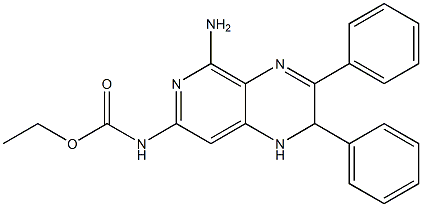 N-[(5-アミノ-1,2-ジヒドロ-2,3-ジフェニルピリド[3,4-b]ピラジン)-7-イル]カルバミド酸エチル 化学構造式
