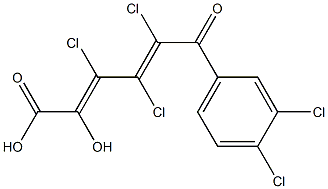 (2E,4E)-2-Hydroxy-3,4,5-trichloro-6-oxo-6-(3,4-dichlorophenyl)-2,4-hexadienoic acid Struktur