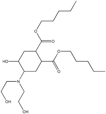 5-Hydroxy-4-[bis(2-hydroxyethyl)amino]-1,2-cyclohexanedicarboxylic acid dipentyl ester,,结构式
