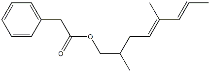Phenylacetic acid 2,5-dimethyl-4,6-octadienyl ester 结构式