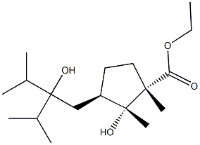 (1S,2R,3R)-2-Hydroxy-3-(2-hydroxy-3-methyl-2-isopropylbutyl)-1,2-dimethylcyclopentane-1-carboxylic acid ethyl ester 结构式