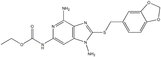 N-[1,4-Diamino-2-(3,4-(methylenedioxy)benzylthio)-1H-imidazo[4,5-c]pyridin-6-yl]carbamic acid ethyl ester|