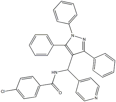 N-[(4-Pyridinyl)(1,3,5-triphenyl-1H-pyrazol-4-yl)methyl]-4-chlorobenzamide,,结构式