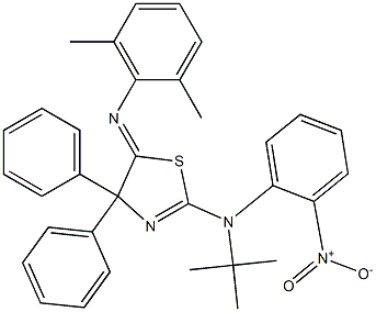 2-[tert-ブチル(2-ニトロフェニル)アミノ]-5-(2,6-ジメチルフェニルイミノ)-4,4-ジフェニル-2-チアゾリン 化学構造式