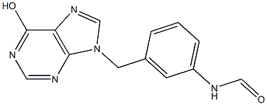 N-[3-[[6-Hydroxy-9H-purin-9-yl]methyl]phenyl]formamide,,结构式