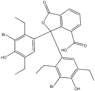 1,1-Bis(3-bromo-2,5-diethyl-4-hydroxyphenyl)-1,3-dihydro-3-oxoisobenzofuran-7-carboxylic acid,,结构式