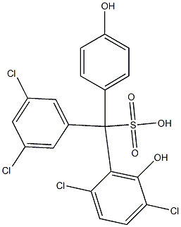 (3,5-Dichlorophenyl)(2,5-dichloro-6-hydroxyphenyl)(4-hydroxyphenyl)methanesulfonic acid,,结构式