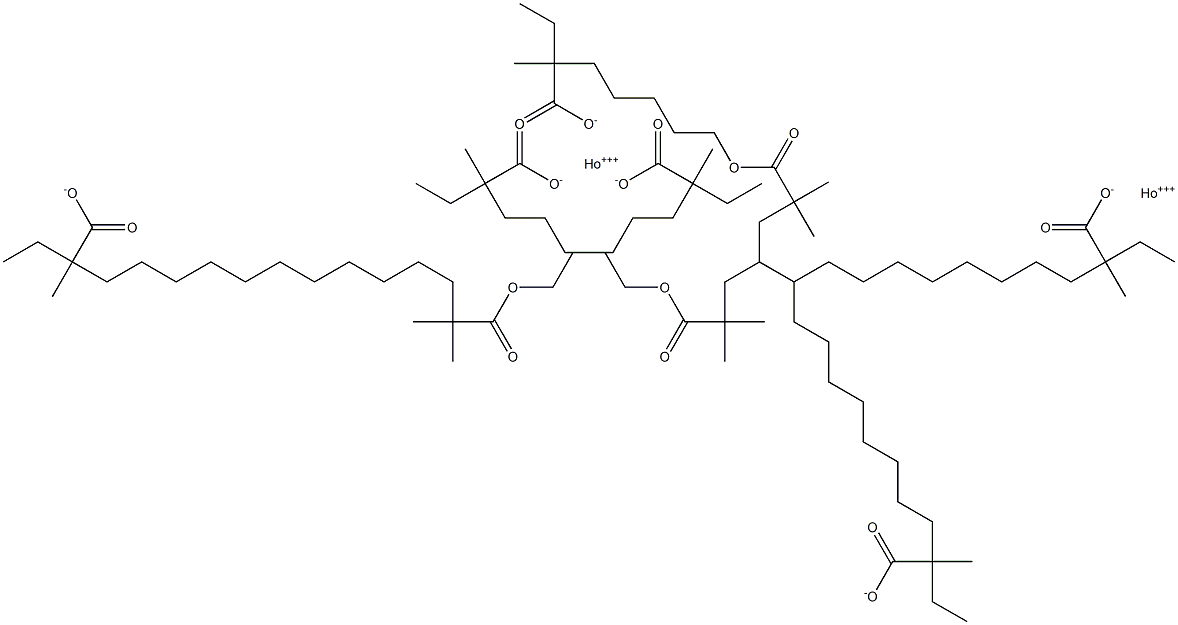 Holmium 2,2-dimethyloctanoate=bis(2-ethyl-2-methylheptanoate) Struktur