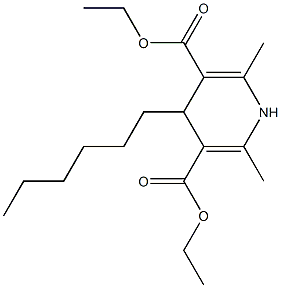 4-Hexyl-2,6-dimethyl-1,4-dihydropyridine-3,5-dicarboxylic acid diethyl ester Struktur