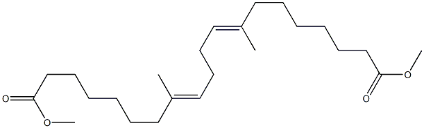 7,12-Dimethyl-7,11-octadecadiene-1,18-dicarboxylic acid dimethyl ester,,结构式