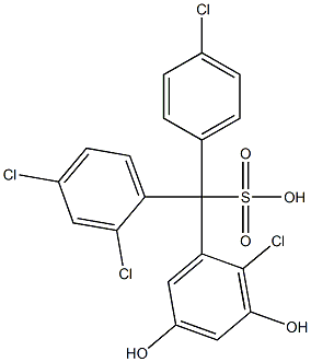 (4-Chlorophenyl)(2,4-dichlorophenyl)(2-chloro-3,5-dihydroxyphenyl)methanesulfonic acid 结构式