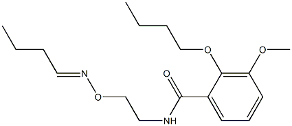 2-ブトキシ-N-[2-(ブチリデンアミノオキシ)エチル]-3-メトキシベンズアミド 化学構造式
