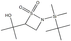 2-(tert-Butyldimethylsilyl)-4-(1-hydroxy-1-methylethyl)-1,2-thiazetidine 1,1-dioxide Struktur