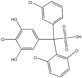 (3-Chlorophenyl)(2,6-dichlorophenyl)(4-chloro-3,5-dihydroxyphenyl)methanesulfonic acid