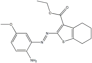 4,5,6,7-Tetrahydro-2-(2-amino-5-methoxyphenylazo)benzo[b]thiophene-3-carboxylic acid ethyl ester Structure