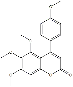 4-(4-メトキシフェニル)-5,6,7-トリメトキシクマリン 化学構造式