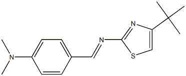 4-tert-ブチル-2-[[4-(ジメチルアミノ)ベンジリデン]アミノ]チアゾール 化学構造式