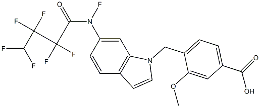 4-[6-(Heptafluorobutyrylamino)-1H-indol-1-ylmethyl]-3-methoxybenzoic acid,,结构式