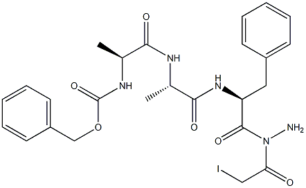 N'-Iodoacetyl-N-[N-[N-(benzyloxycarbonyl)-L-alanyl]-L-alanyl]-L-phenylalanine hydrazide 结构式