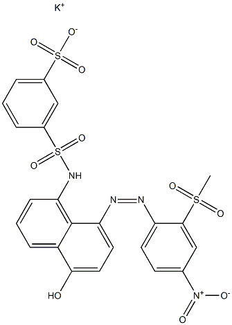 3-[[5-Hydroxy-8-(2-methylsulfonyl-4-nitrophenylazo)-1-naphtyl]aminosulfonyl]benzenesulfonic acid potassium salt