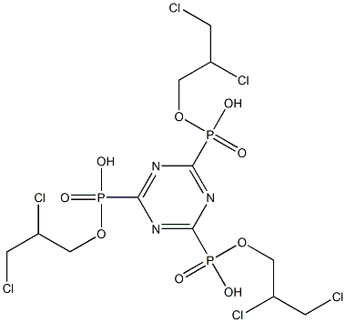 2,4,6-トリ(2,3-ジクロロプロピルホスホノ)-1,3,5-トリアジン 化学構造式