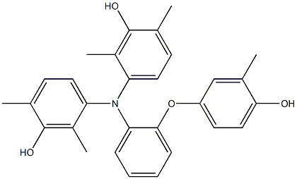 N,N-Bis(3-hydroxy-2,4-dimethylphenyl)-2-(4-hydroxy-3-methylphenoxy)benzenamine,,结构式