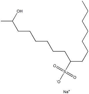 15-Hydroxyhexadecane-8-sulfonic acid sodium salt,,结构式