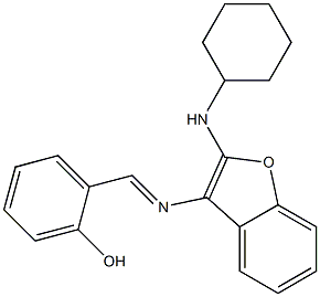 3-[(2-ヒドロキシベンジリデン)アミノ]-2-(シクロヘキシルアミノ)ベンゾフラン 化学構造式