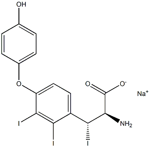 (2R,3R)-2-Amino-3-[4-(4-hydroxyphenoxy)-2,3-diiodophenyl]-3-iodopropanoic acid sodium salt Struktur