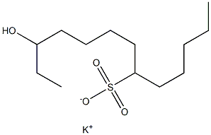 11-Hydroxytridecane-6-sulfonic acid potassium salt,,结构式