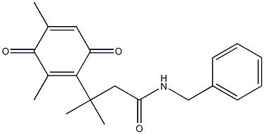 N-Benzyl-3,3-dimethyl-3-(2,4-dimethyl-3,6-dioxo-1,4-cyclohexadienyl)propanamide Struktur
