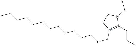 1-Ethyl-2-propyl-3-[(dodecylthio)methyl]-4,5-dihydro-1H-imidazol-3-ium|