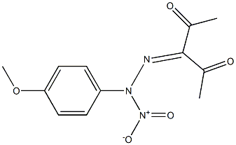 3-[2-Nitro-2-(4-methoxyphenyl)hydrazono]pentane-2,4-dione,,结构式