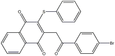 2-Phenylthio-3-[(4-bromophenylcarbonyl)methyl]-1,4-naphthoquinone Struktur