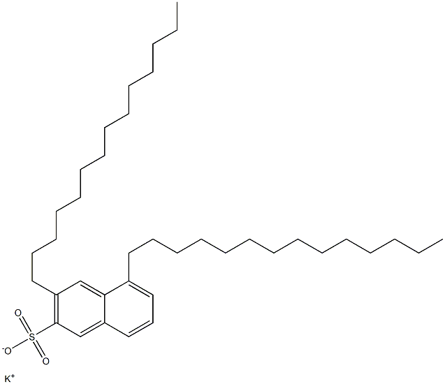 3,5-ジテトラデシル-2-ナフタレンスルホン酸カリウム 化学構造式