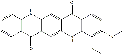 3-(Dimethylamino)-4-ethyl-5,12-dihydroquino[2,3-b]acridine-7,14-dione,,结构式