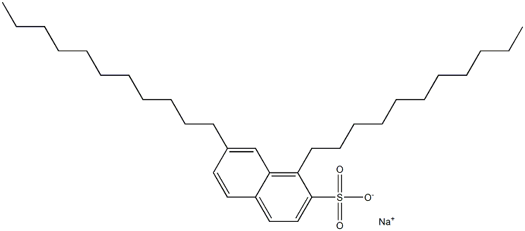 1,7-ジウンデシル-2-ナフタレンスルホン酸ナトリウム 化学構造式
