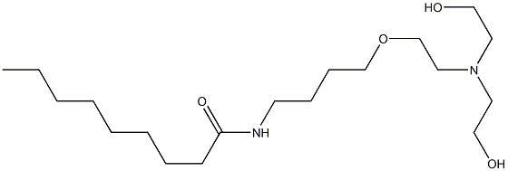 N-[4-[2-[ビス(2-ヒドロキシエチル)アミノ]エトキシ]ブチル]ノナンアミド 化学構造式