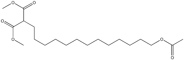 (13-Acetoxytridecyl)malonic acid dimethyl ester,,结构式