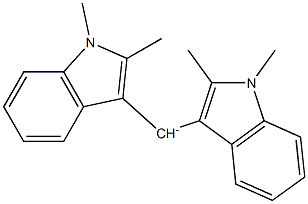 Bis(1,2-dimethyl-1H-indol-3-yl)methyl cation Struktur