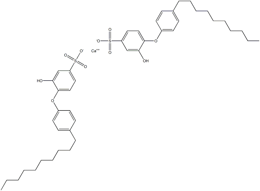 Bis(2-hydroxy-4'-decyl[oxybisbenzene]-4-sulfonic acid)calcium salt 结构式