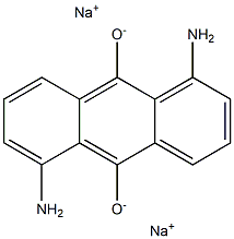 Disodium 1,5-diamino-9,10-anthracenediolate 结构式