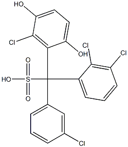 (3-Chlorophenyl)(2,3-dichlorophenyl)(6-chloro-2,5-dihydroxyphenyl)methanesulfonic acid Structure