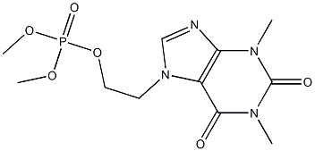 Phosphoric acid dimethyl 2-(1,2,3,6-tetrahydro-1,3-dimethyl-2,6-dioxo-7H-purin-7-yl)ethyl ester,,结构式