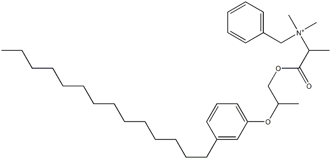 N,N-ジメチル-N-ベンジル-N-[1-[[2-(3-テトラデシルフェニルオキシ)プロピル]オキシカルボニル]エチル]アミニウム 化学構造式