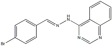 4-[N'-(4-ブロモベンジリデン)ヒドラジノ]キナゾリン 化学構造式
