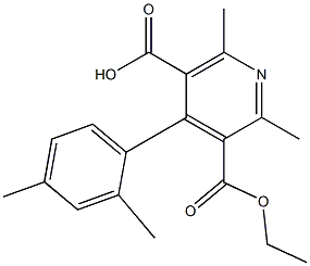 2,6-Dimethyl-4-(2,4-dimethylphenyl)pyridine-3,5-dicarboxylic acid 3-ethyl ester,,结构式